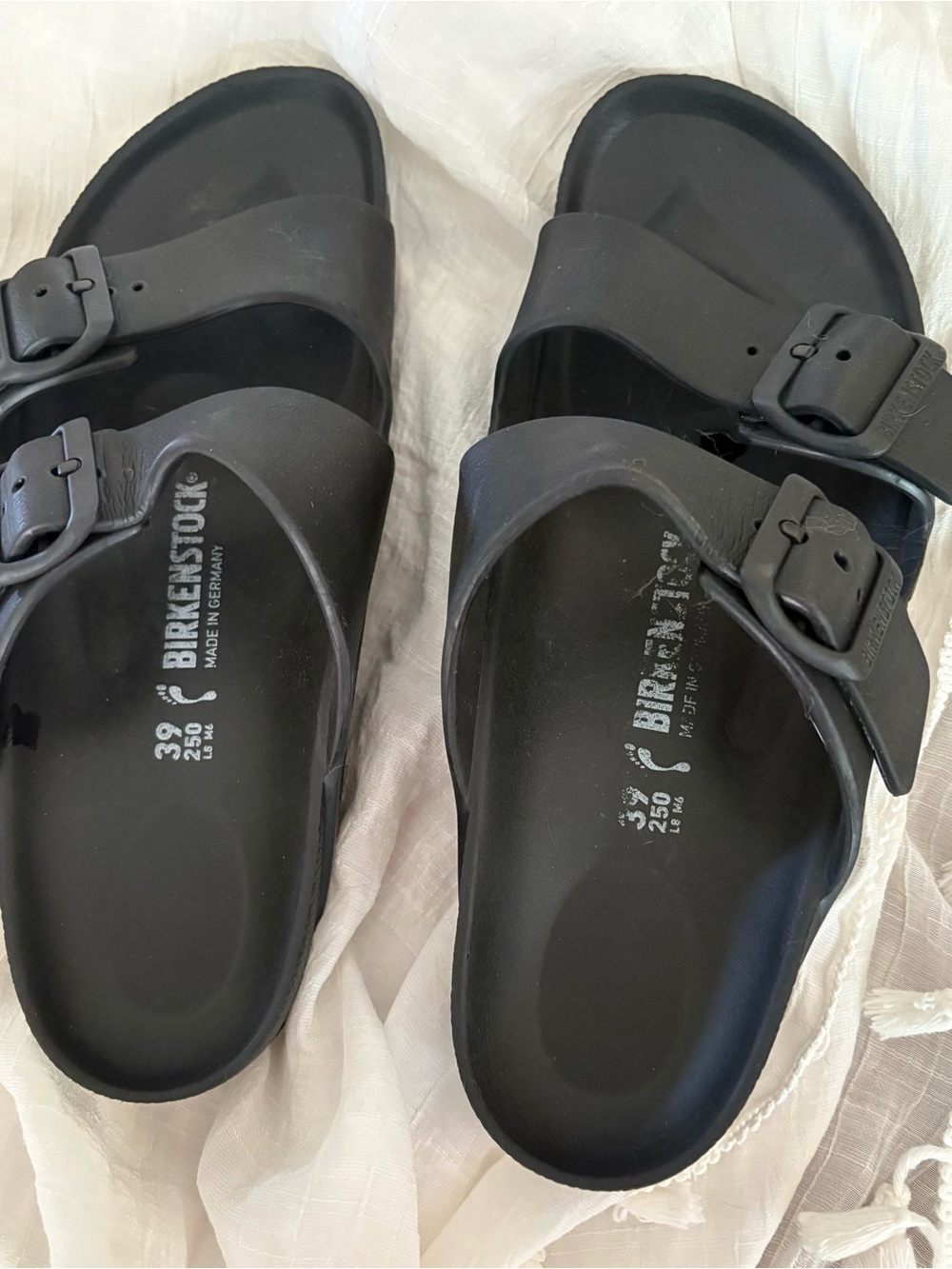 Birkenstock Black Two-Strap Slide Sandals